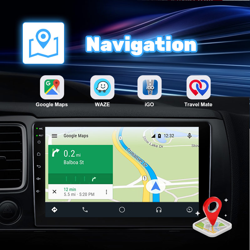 Utilize phone hotspot for online map navigation or internet on car radio. The car stereo also facilitates offline map downloads.