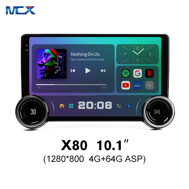 MCX X80 10.1 Inch 4+64G ASP Double Din Volume Knob Car Audio Wholesale Suppliers