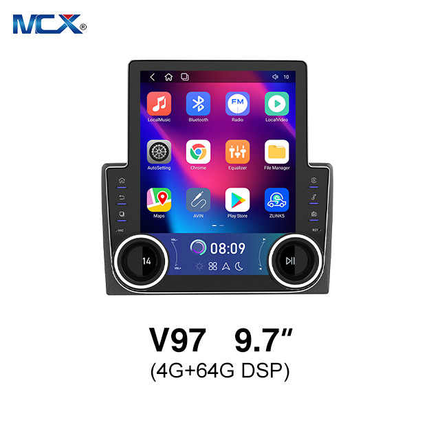 MCX 9.7 Inch V97 DSP 4+64G Double Din with Volume Knob Touch Screen Media Player Fabricates