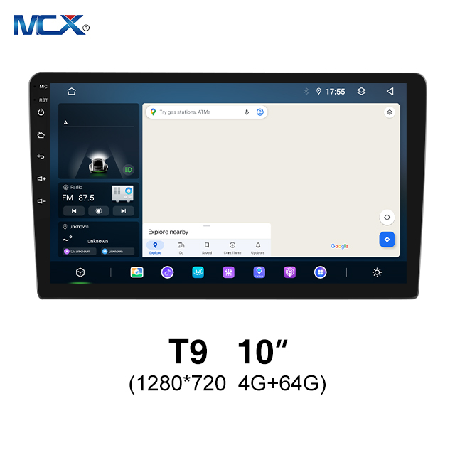 MCX T9 4+64G 10 Inch 1280*720 Android 13 Touch Screen Bluetooth Car Radio System Provider