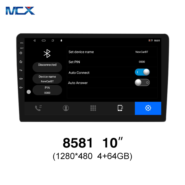 MCX N81 8581 10 Inch 1280*480 4+64g Wireless Backup Camera Double Din Car Radios Company